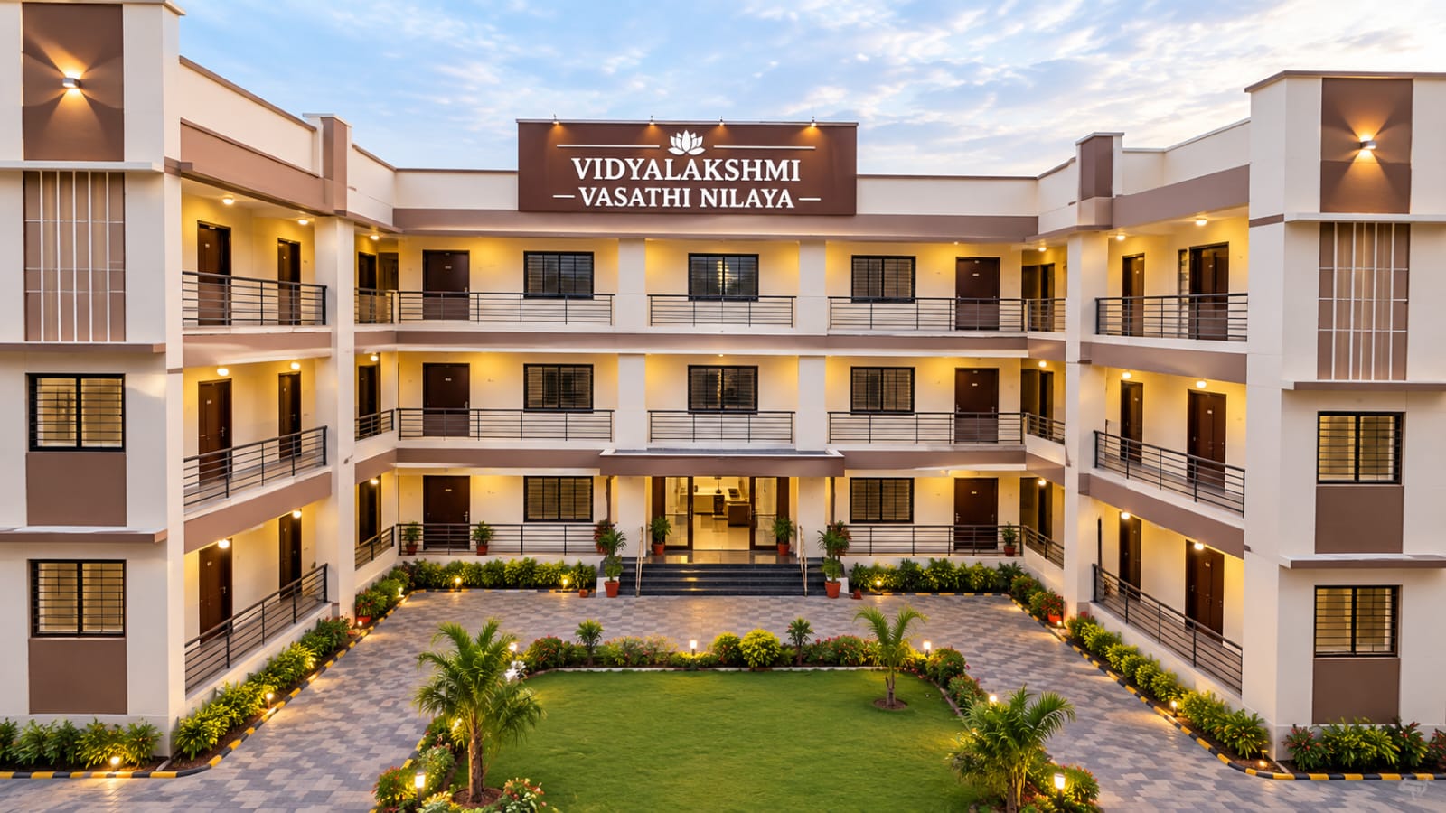 Vidyalaxmi residential building and courtyard